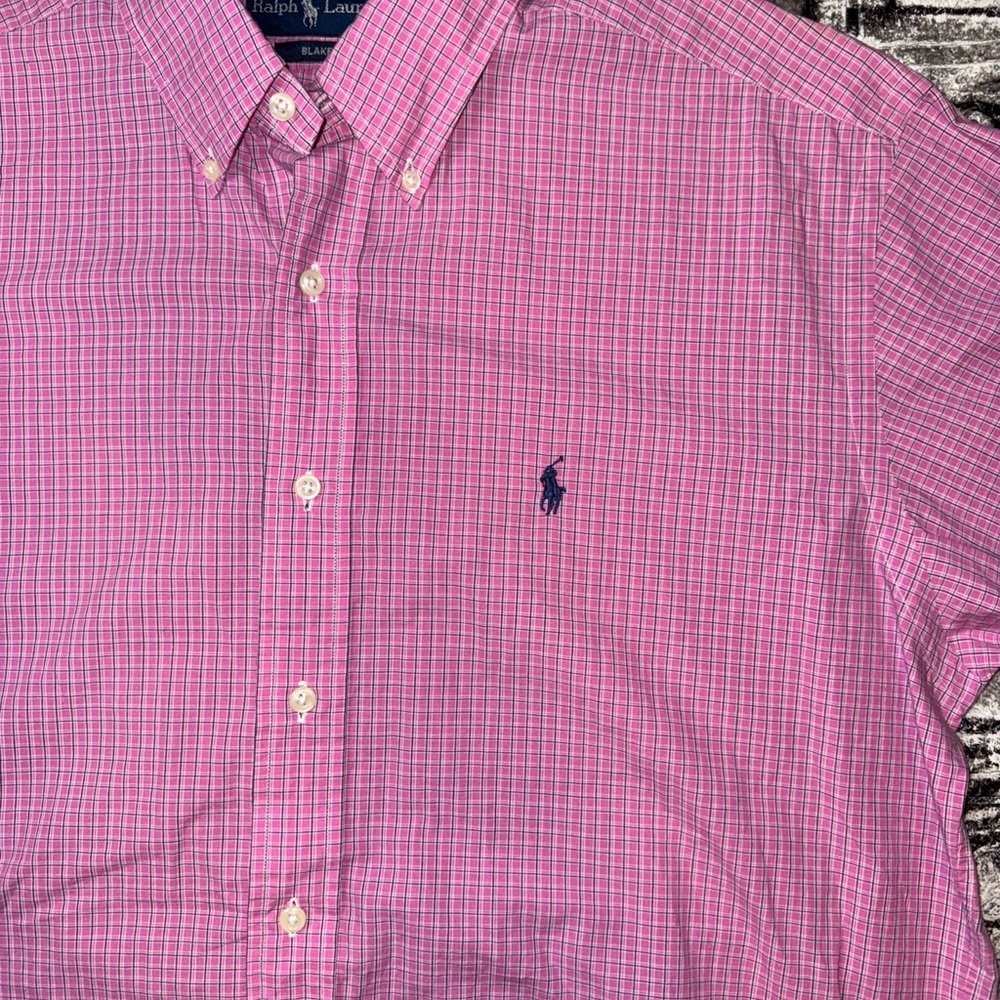 Ralph Lauren Men's Pink Plaid Shirt